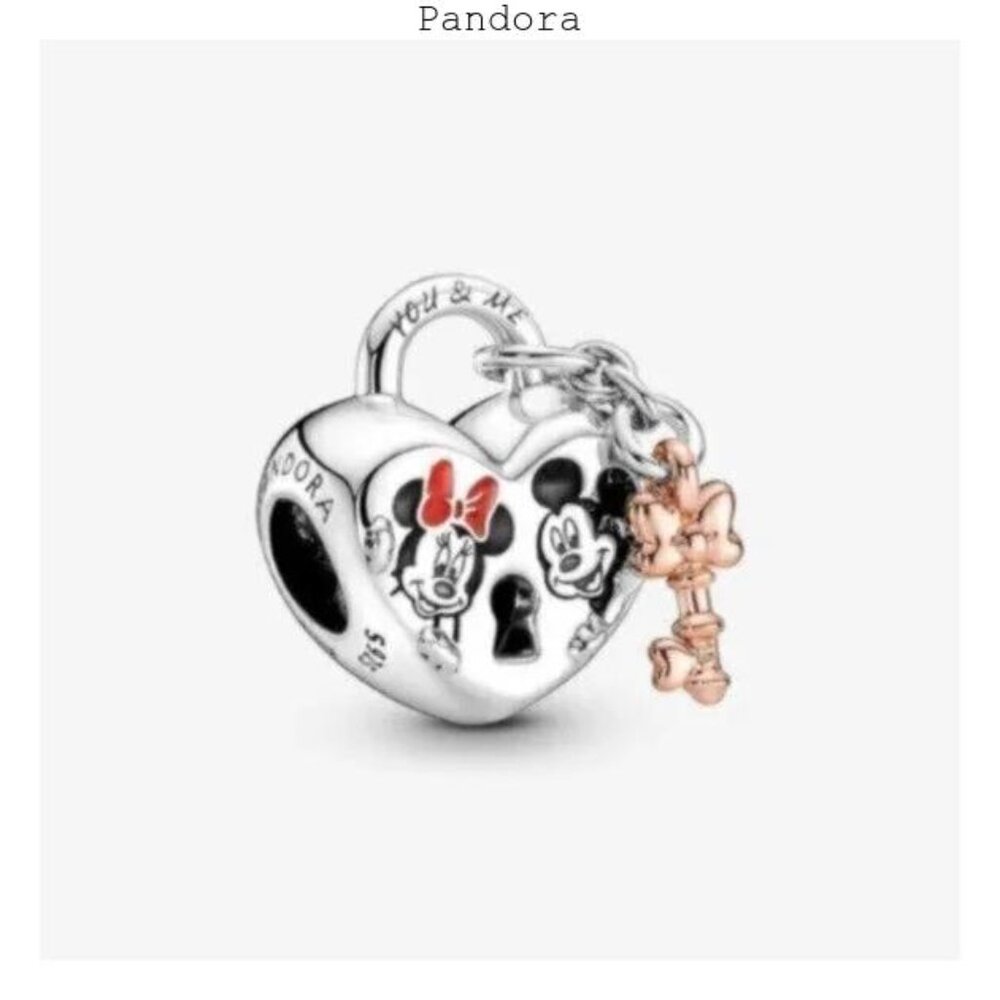 Pandora Disney Mickey Mouse & Minnie Mouse Padlock Charm